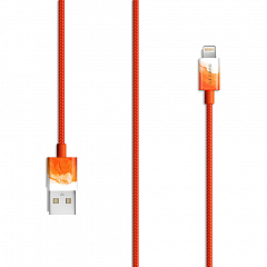 Кабель Le Cord Nylon Lightning MFI (1.2 метра) Aquarells Orange (Оранжевый)