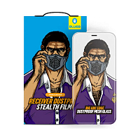 Защитное стекло Blueo 2.5D Big arc edge Dustproof (с защитной сеткой) 0.25 мм для iPhone 13 Pro Max с черной рамкой (NPB6-13-6.7)