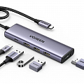 Мульти Хаб Ugreen CM511 USB Type-C to HDMI / 3 x USB 3.0 / USB-Type-C (PD) серый (15597)