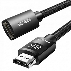 Кабель Ugreen HD151 (40447) HDMI 8K Male To Female Extension Cable (1 метр) чёрный