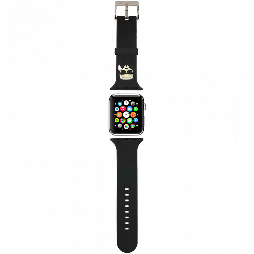 Ремешок CG Mobile Karl Lagerfeld Head Silicone для Apple Watch 38/40/41 мм чёрный (KLAWMSLKK)
