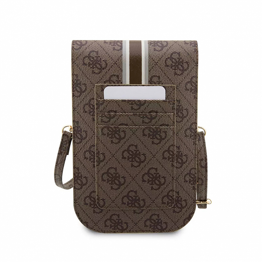 Сумка Guess 4G Printed Stripes для смартфонов коричневая (GUWBP4RPSW)