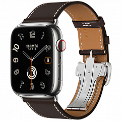 Умные часы Apple Watch Series 10 Hermes 46 мм, коричневый кожаный ремешок с раскладывающейся застежкой