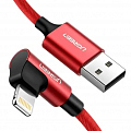 Кабель Ugreen US299 Right Angle USB-A to Lightning Cable (1 метр) красный (60555)