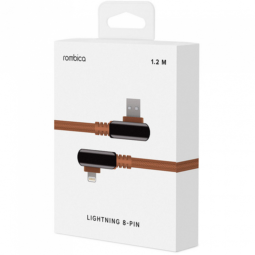 Кабель Rombica Digital Electron I (1,2 метра) Lightning to USB коричневый