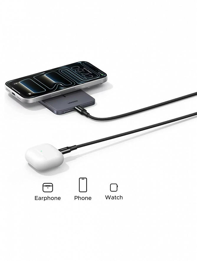 Внешний аккумулятор UGREEN PB580 (75984B) MagFlow Air Ultra-Slim 20W - 5000mAh  магнитный