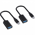 Комплект адаптеров Aukey USB-C to USB 3.0 (2 шт) чёрные (CB-A26)