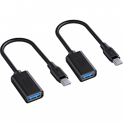 Комплект адаптеров Aukey USB-C to USB 3.0 (2 шт) чёрные (CB-A26)