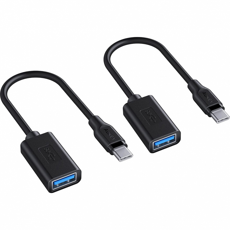 Комплект адаптеров Aukey USB-C to USB 3.0 (2 шт) чёрные (CB-A26)