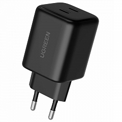 Сетевое зарядное устройство UGREEN X526 (65058) 45W Dual USB-C GaN Fast Charger EU черное