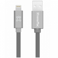 Кабель XtremeMac Lightning to USB Flat LED Cable (1,2 метра) серый космос (XCL-FLD-13) 