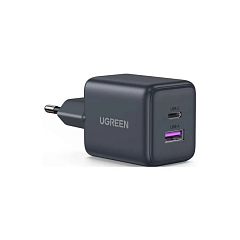 Сетевое зарядное устройство Ugreen X516 30W USB-C + USB-A GaN серая