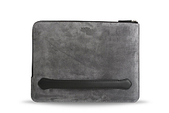 Чехол-папка Bustha для Macbook Air/Pro 13 (18/20)  Zip Folio Suede/Leather, цвет серый бетон