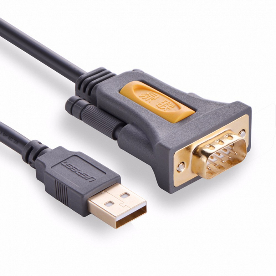 Кабель Ugreen CR104 (20223) USB to DB9 RS-232 Male Adapter Cable (3 метра) серый космос
