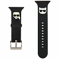 Ремешок CG Mobile Lagerfeld Silicone Karl and Choupette Heads для Apple Watch 42/44/45 мм чёрный