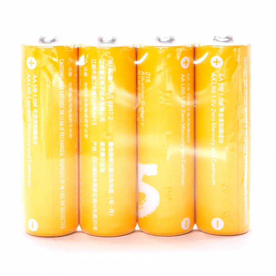 Комплект батареек алкалиновых ZMI Rainbow Zi5 типа AA (уп. 4 шт) жёлтые (4xAA5 yellow)