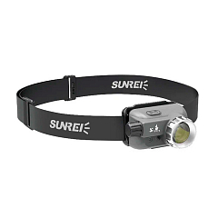 Фонарик портативный налобный Sunree Poseidon Zoomable Headlamp 320 лм 1800мАч, IPX5, до 90 часов работы темно-серый