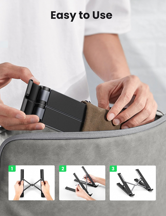 Подставка-хаб для ноутбука UGREEN X-Kit Laptop Stand Docking Station CM359 чёрная (80551)