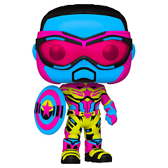 Коллекционная фигурка Funko POP! Bobble Marvel The Falcon & Winter Soldier Captain America(Black Light)(Exc)
