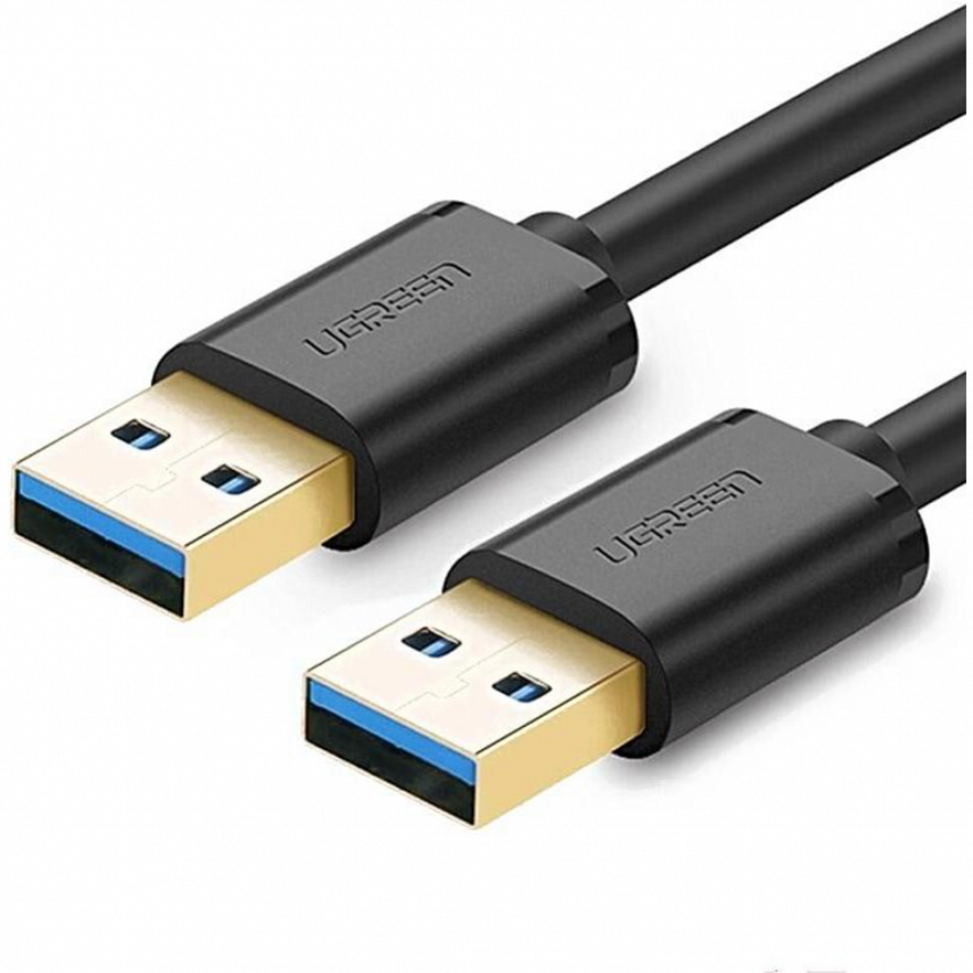 Кабель Ugreen US128 (10369) USB-A 3.0 Male to Male Cable (0,5 метра) чёрный