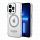 Чехол Guess PC/TPU Metal outline Hard для iPhone 15 Pro Transparent/Silver (MagSafe)