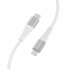 Кабель TFN 8pin (Lightning MFI) USB-TypeC нейлон (1 метр) белый