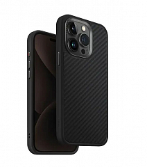 Чехол Uniq для iPhone 15 Pro Max KEVA Kevlar черный (MagSafe)