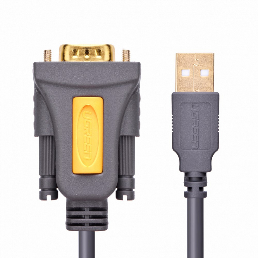 Кабель Ugreen CR104 (20223) USB to DB9 RS-232 Male Adapter Cable (3 метра) серый космос