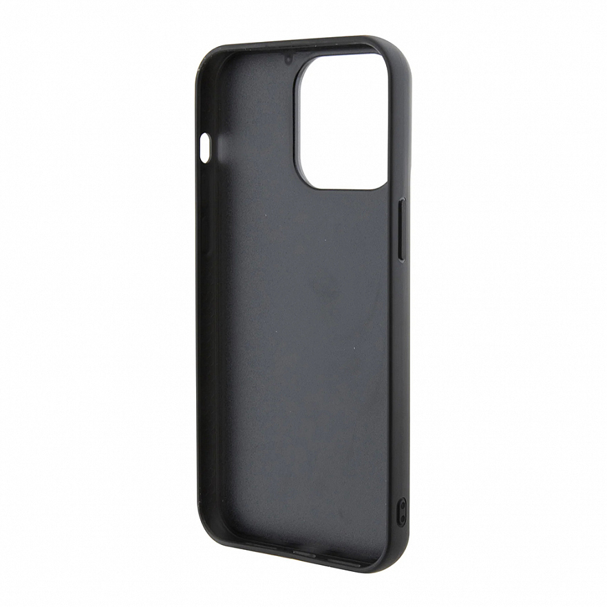 Чехол CG Mobile Lagerfeld Fixed Glitter Ikonik Logo Metal Pin для iPhone 15 Pro Max чёрный