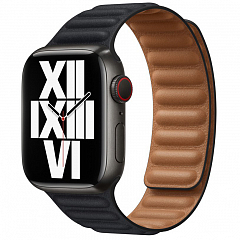 Ремешок EcoLeather Link для Apple Watch 42/44/45 мм чёрный (Midnight)
