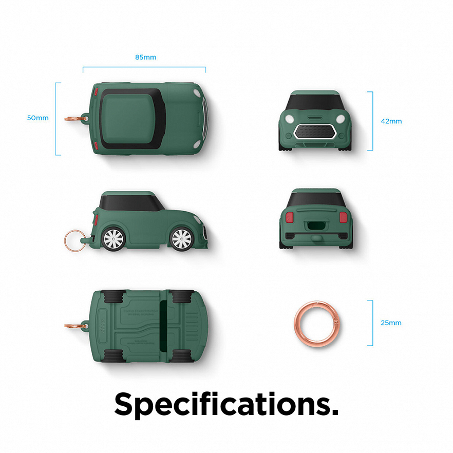 Чехол Elago Mini Car для AirPods зелёный