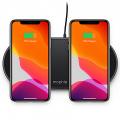 Беспроводное зарядное устройство Mophie Dual Charge Pad чёрное