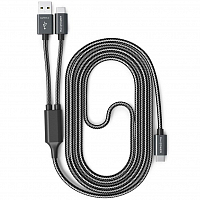 Кабель RAVpower USB-C to USB / USB-C 60W (1,8 метра) чёрный (RP-TPC006)