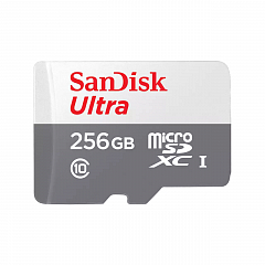Карта памяти SanDisk Ultra microSDXC 256 Гб 100MB/s Class 10 UHS-I серо-белая