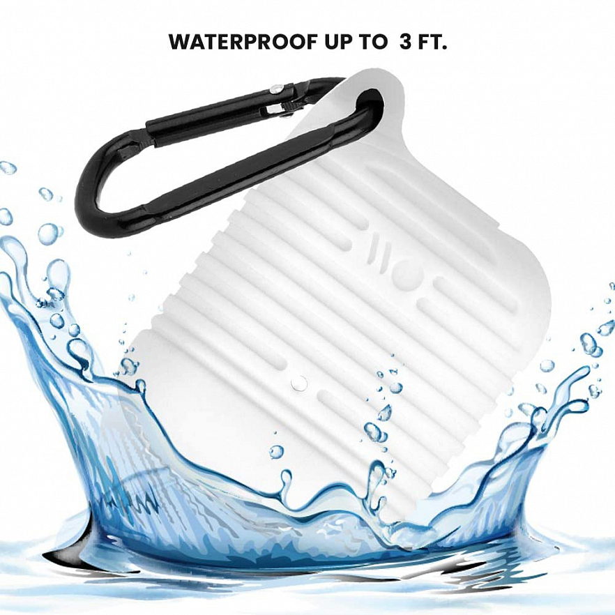 Чехол Case-Mate Tough Water Resistant Case для AirPods белый / чёрный карабин
