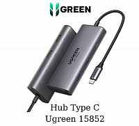 Конвертер UGREEN CM498 (15852) USB-C to2*USB-A 3.0+USB-C 3.0+2*HDMI+PD