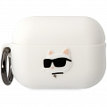 Чехол CG Mobile Karl Lagerfeld Silicone with ring NFT 3D Choupette для Airpods Pro 2 белый