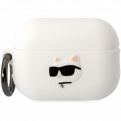 Чехол CG Mobile Karl Lagerfeld Silicone with ring NFT 3D Choupette для Airpods Pro 2 белый