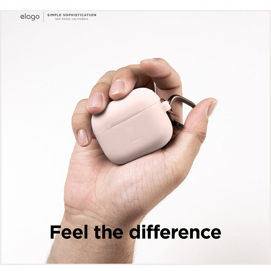 Чехол Elago Silicone Hang Case для AirPods 3 розовый песок (Sand Pink)