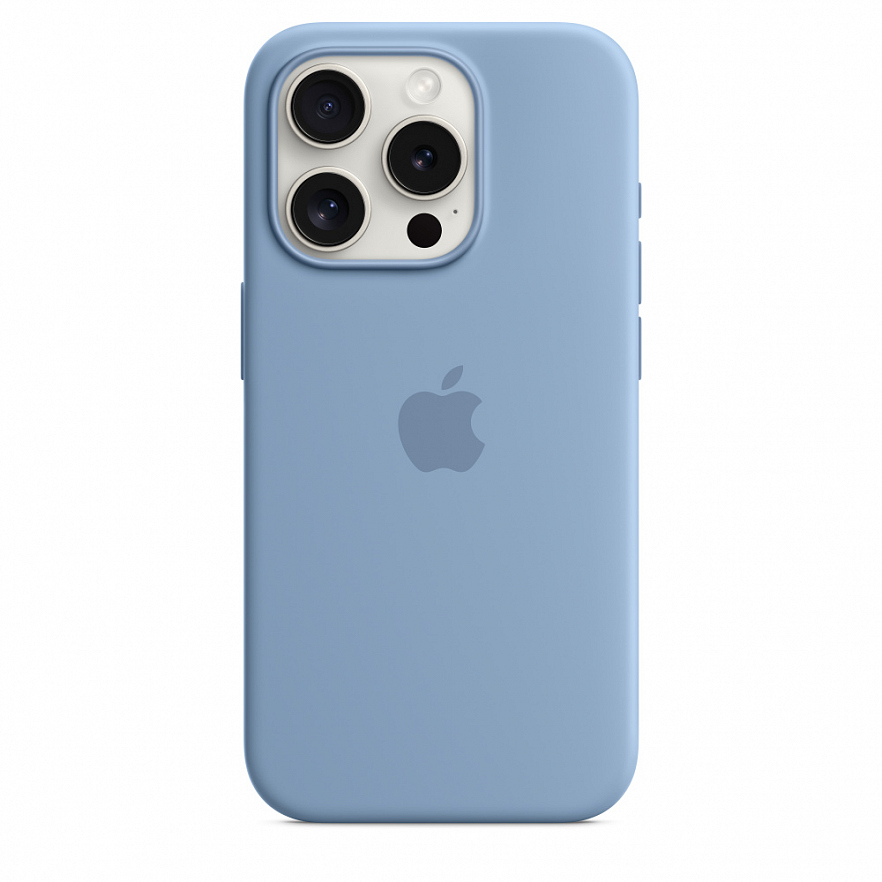 Чехол Apple MagSafe Silicone Case для iPhone 15 Pro зимняя синева (Winter Blue)