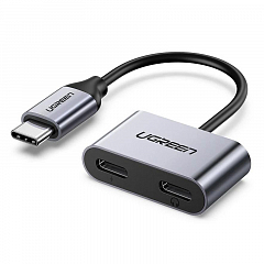 Разветвитель Ugreen CM232 (60165) USB-C One-Two Converter серый