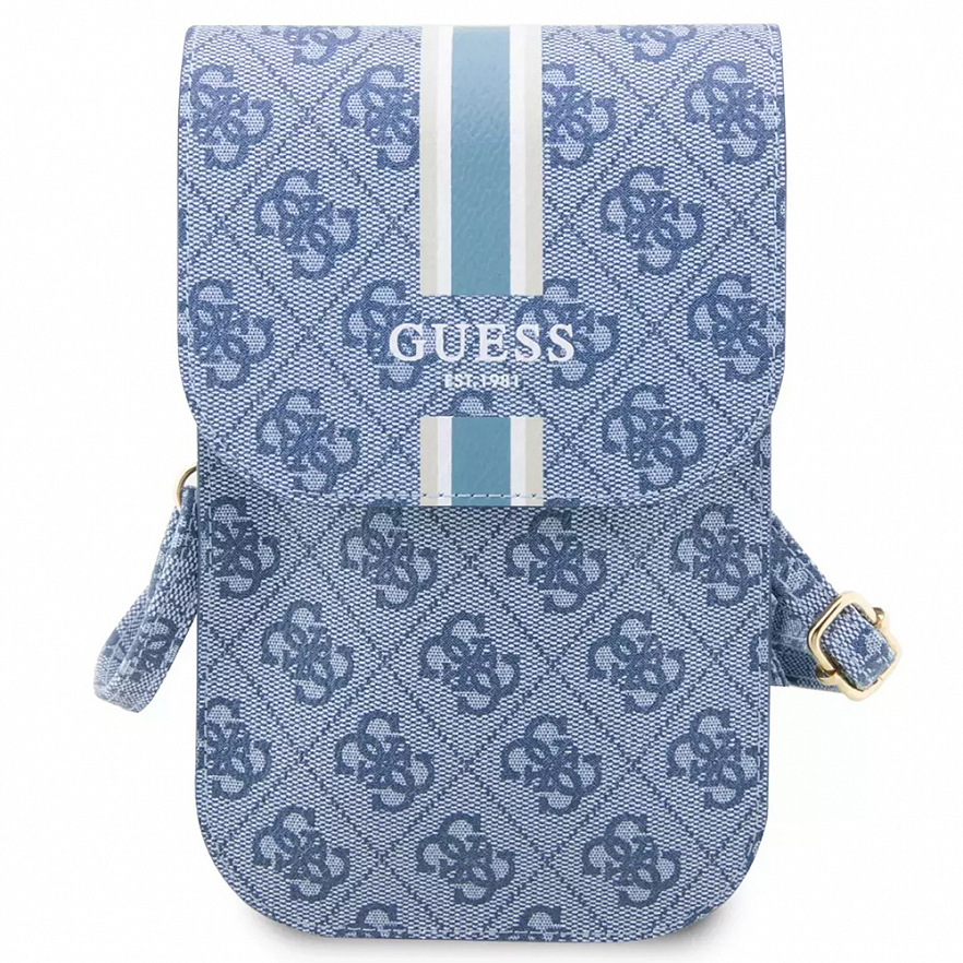 Сумка Guess 4G Printed Stripes для смартфонов голубая (GUWBP4RPSB)