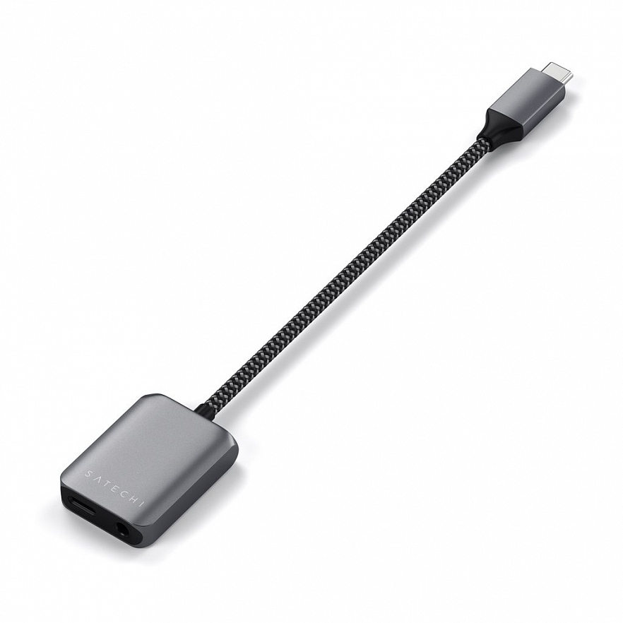 Переходник Satechi Aluminum USB-C PD Audio Adapter серый космос (ST-UCAPDAM)