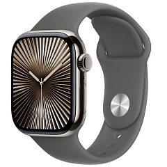 Умные часы Apple Watch Series 10 42 мм, GPS, титан серебристый, спортивный ремешок серый камень S/M