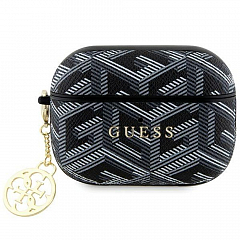 Чехол CG Mobile Guess для Airpods Pro 2 PU leather G CUBE with metal logo and Charm Black - Чёрный