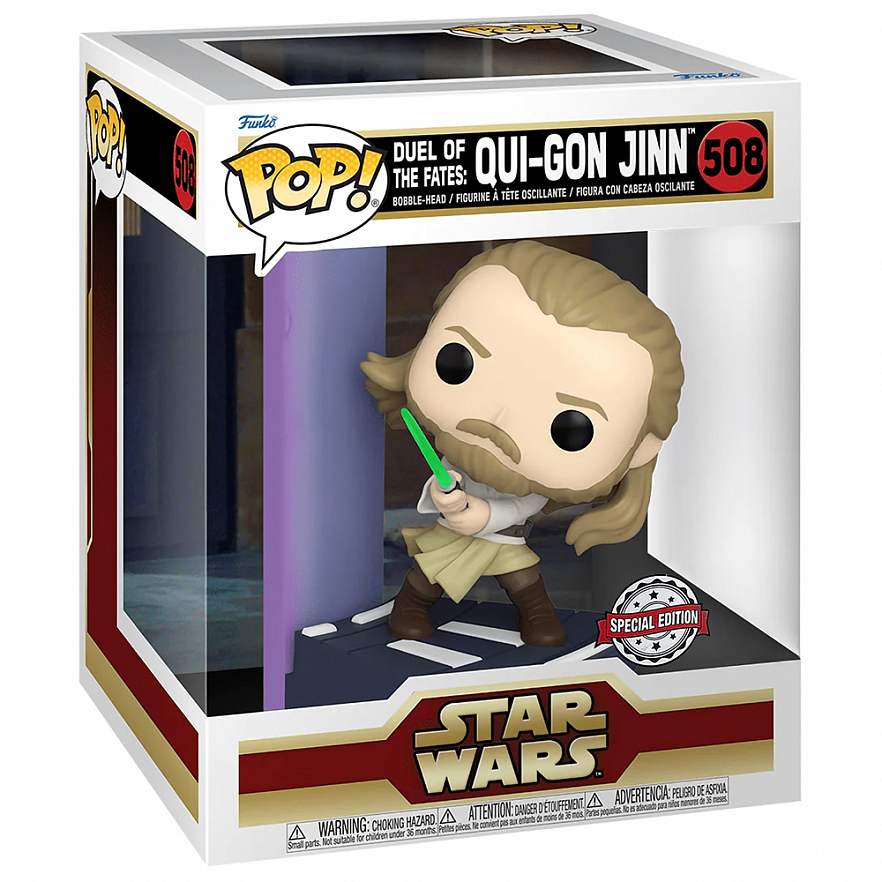 Фигурка Funko POP! Deluxe Bobble Star Wars Duel of The Fates Qui-Gon Jinn (Exc) (508) 63196