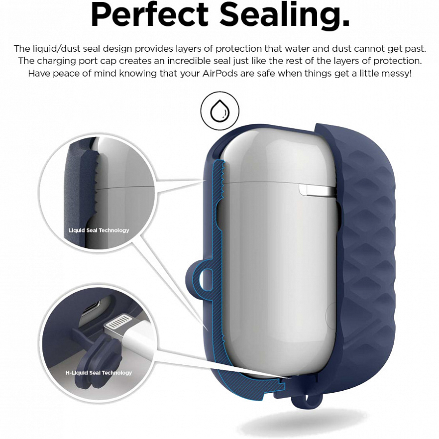 Чехол Elago Waterproof Active Hang Case для AirPods синий Jean Indigo