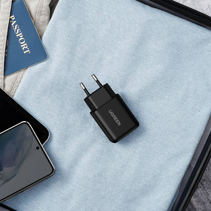 Сетевое зарядное устройство UGREEN CD122 USB-A QC3.0 18W Charger чёрное (70273)