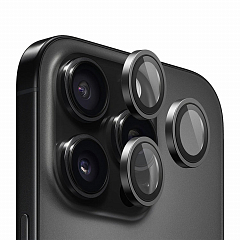 Защитное стекло на камеру BlueO Camera Lens 99-AR PVD Alloy для iPhone 16 Pro/16 Pro Max, 3 шт. (+instal) Чёрный титан