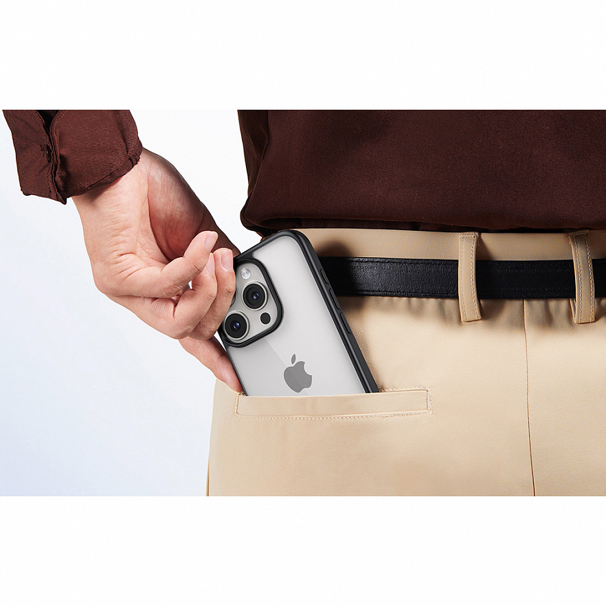 Чехол Ugreen LP739 Kickstand Protective Case для iPhone 15 Pro чёрный / прозрачный (25406)